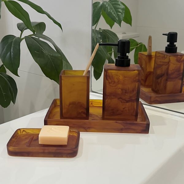 Resin Soap Dispenser - Amber