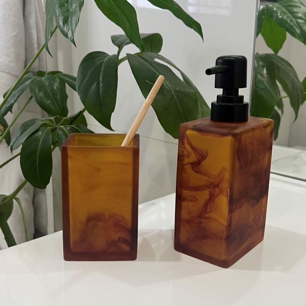 Resin Toothbrush holder - Amber