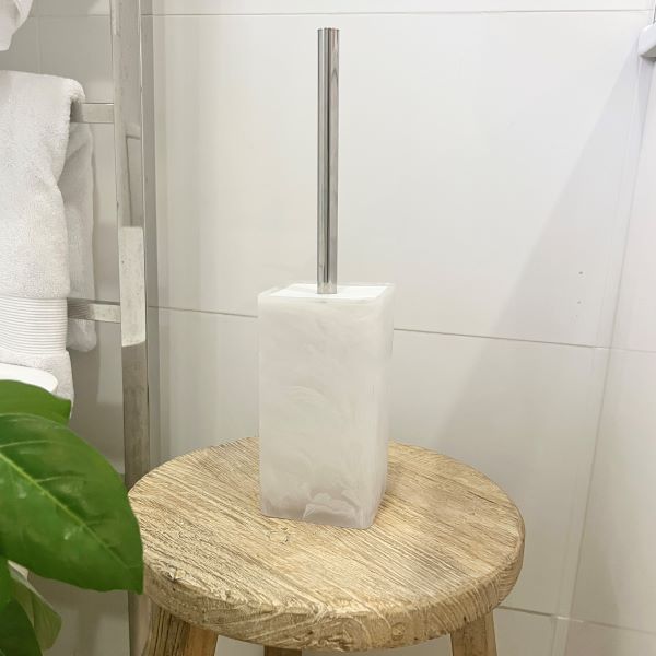 Resin Toilet Brush Holder - White