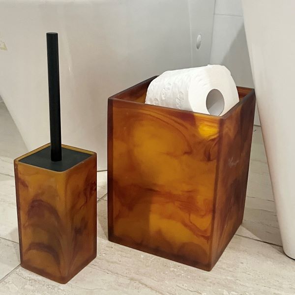 Resin Waste Bin- Amber