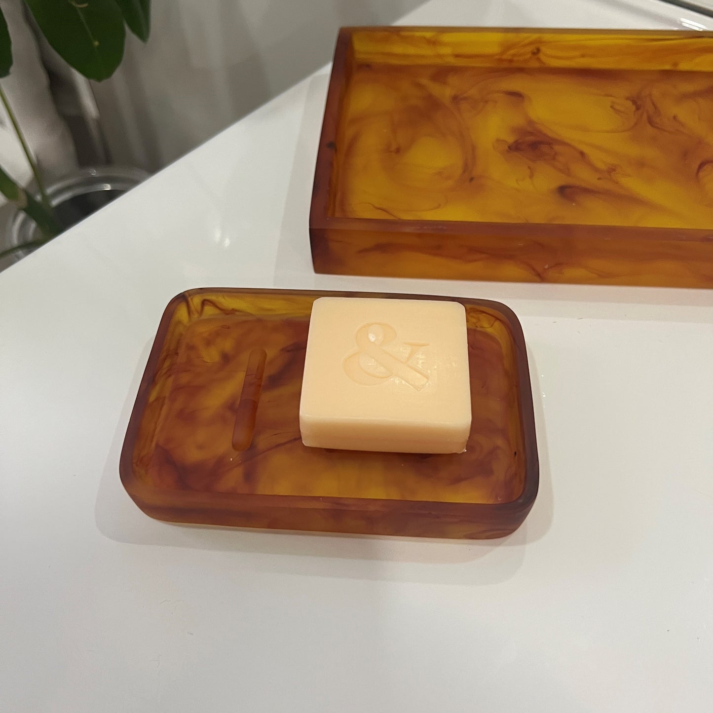 Resin Soap Dish - Amber