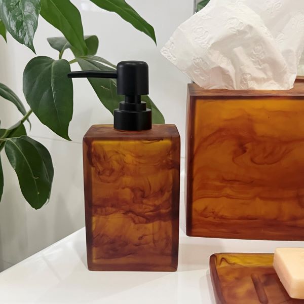 Resin Soap Dispenser - Amber