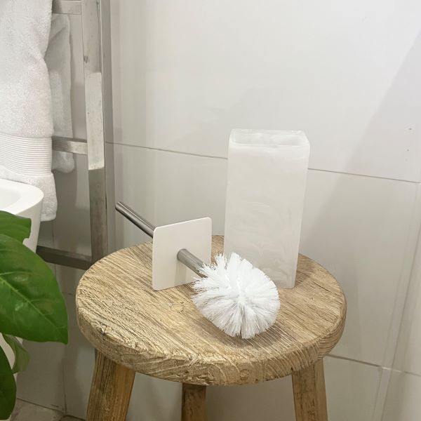 Resin Toilet Brush Holder - White